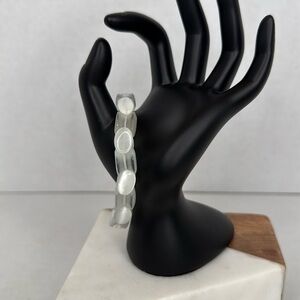 Modern White Frosted Bracelet with Stone Design lot C39